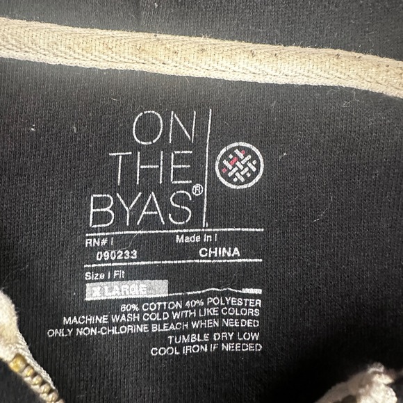 On The Byas Mens XL Full Zip Hoodie Black Cotton Blend RN 090233 - Picture 6 of 11